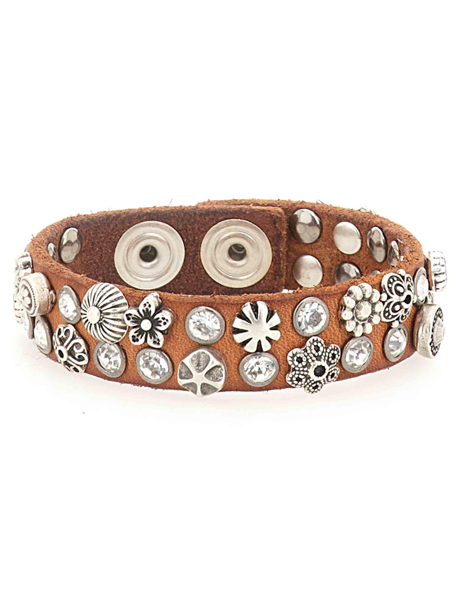 Bracciali donna Diamante in pelle cognac con borchie C024010ND X2743 C1502 Campomaggi 