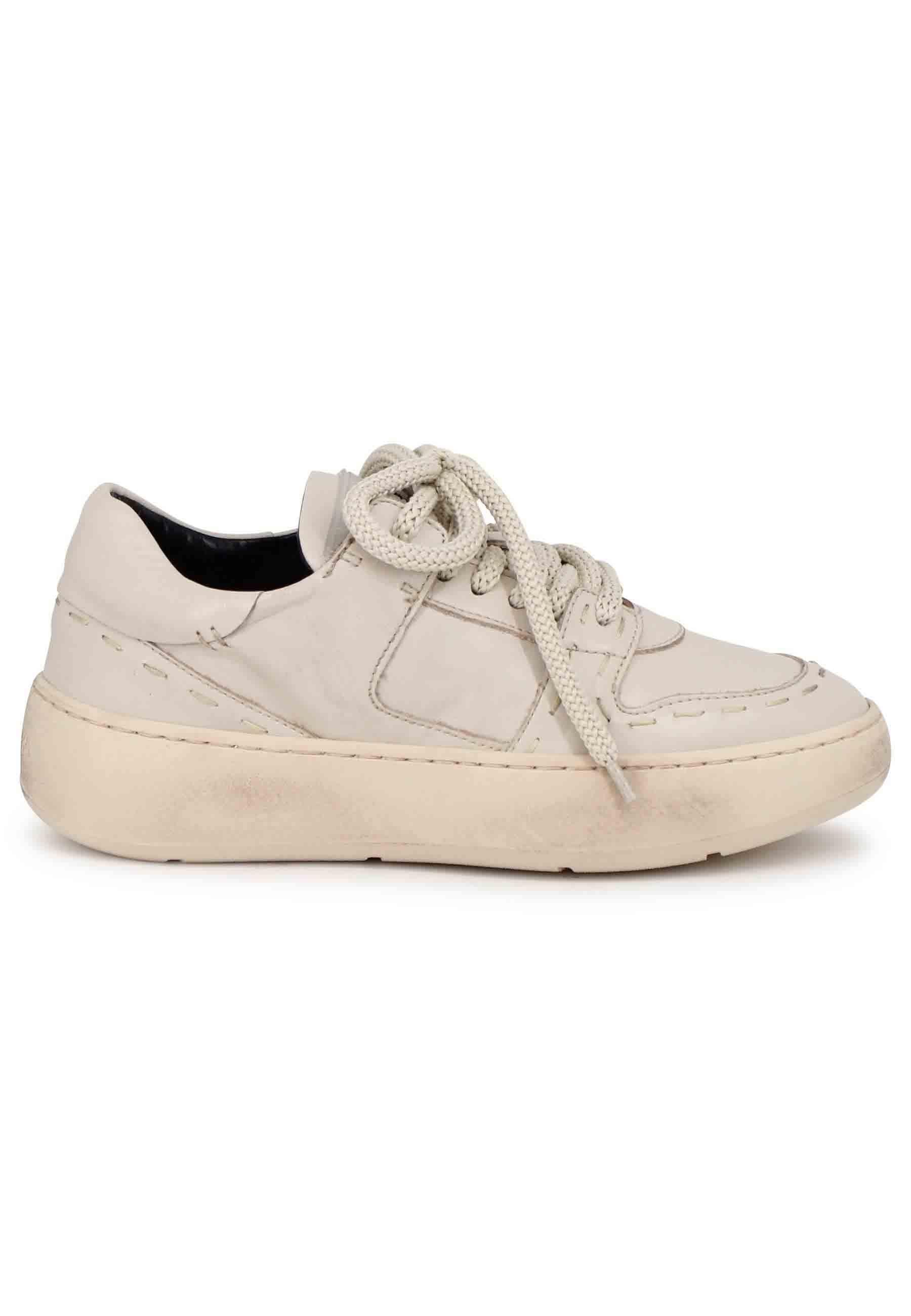 Sneakers donna in pelle off white LEA 009 Andia Fora 