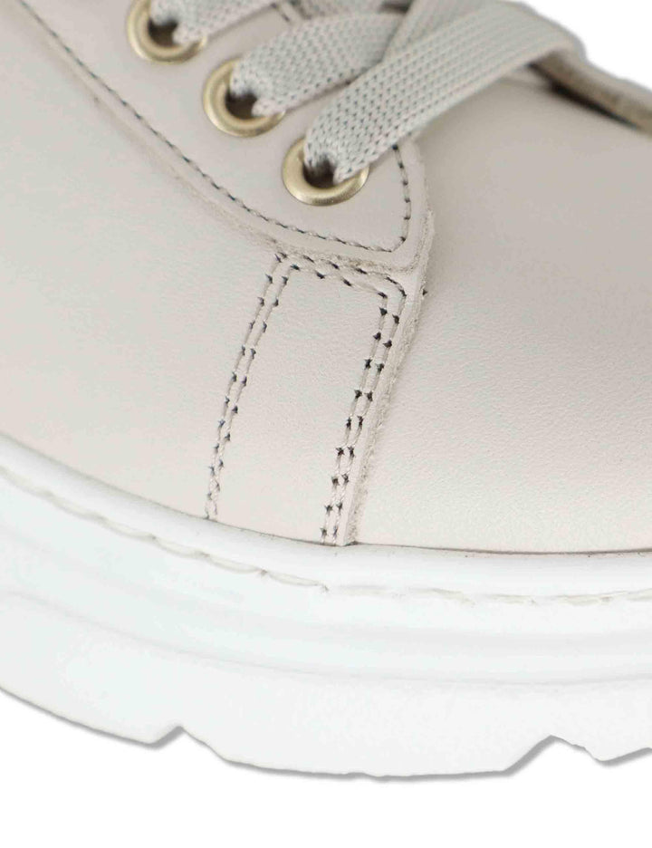 Sneakers donna in pelle off white con suola running alta in gomma SP60170 300 Spatarella 