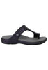Women's black rubber flip-flop sandals