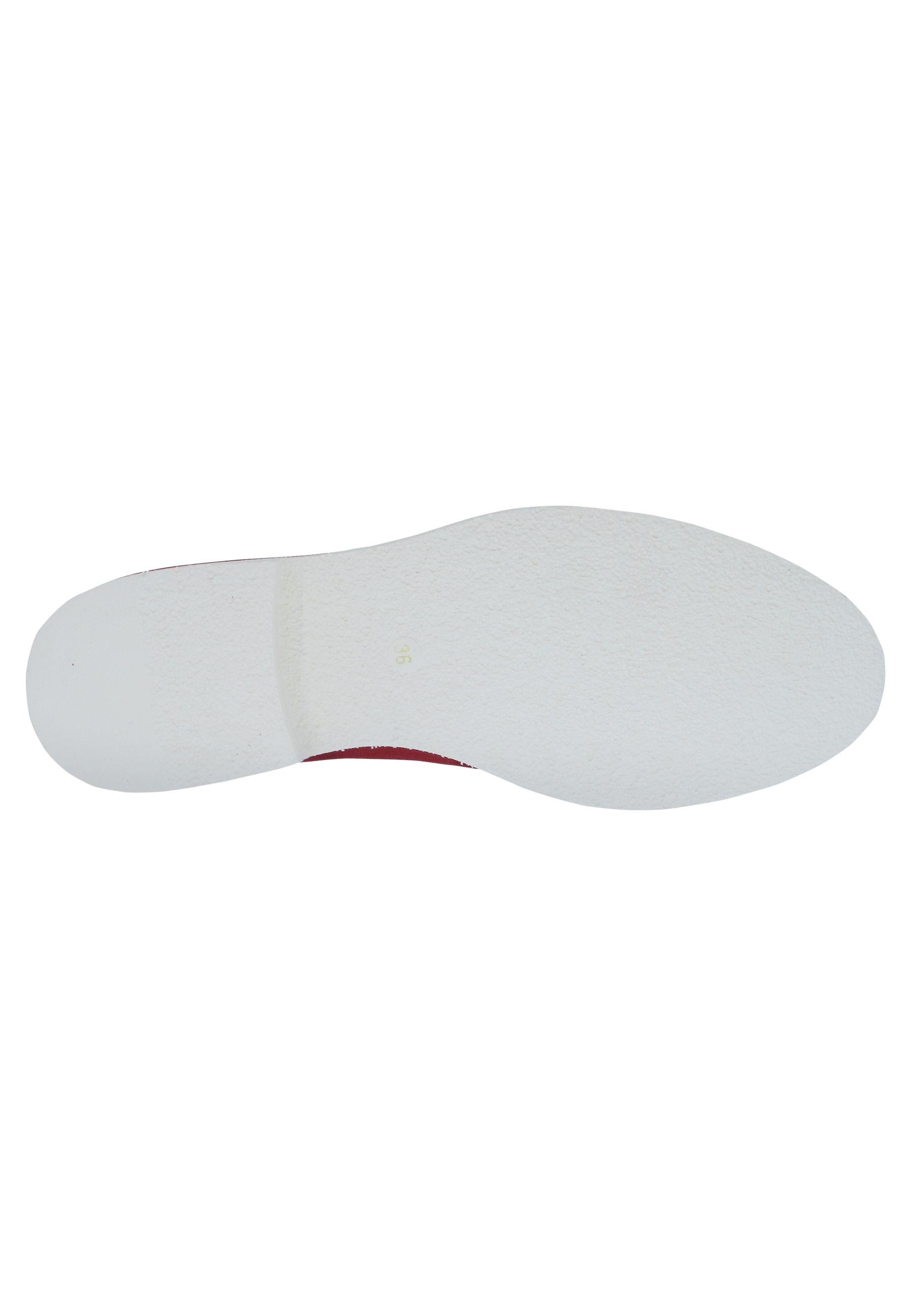 Mocassini donna in camoscio rosso e suola in gomma B188 017 Spatarella 