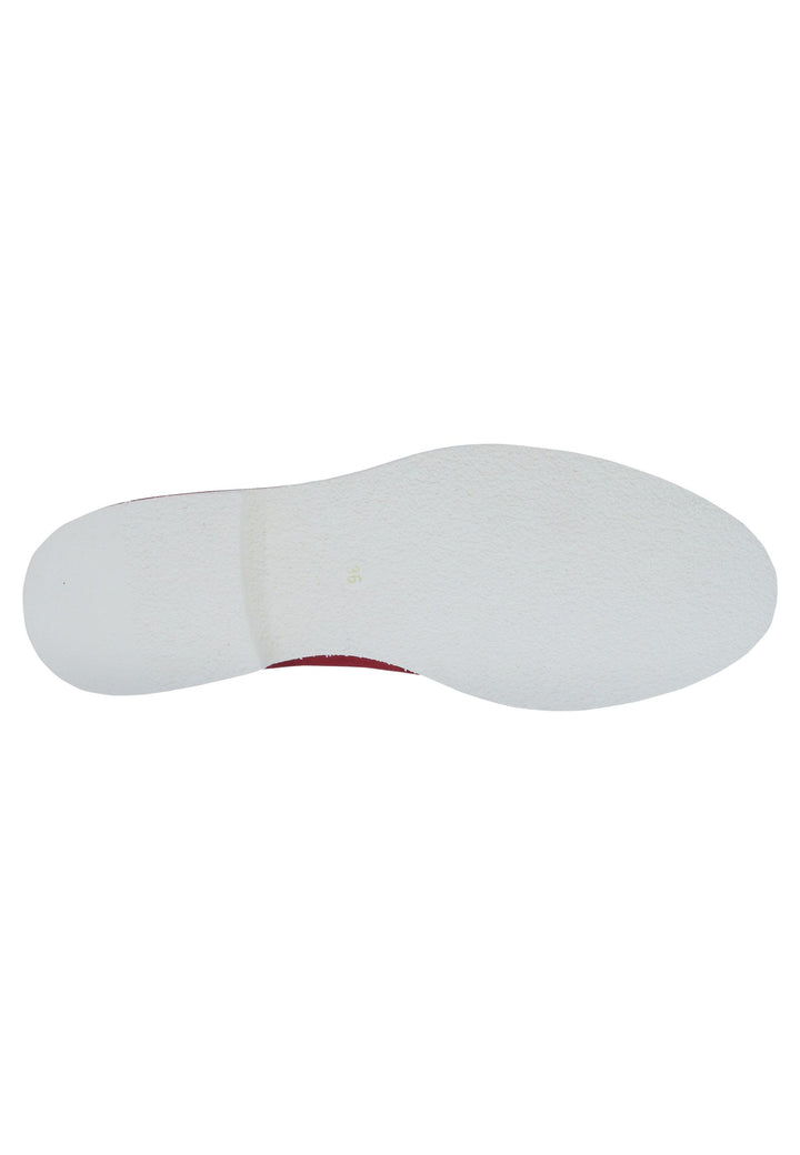 Mocassini donna in camoscio rosso e suola in gomma B188 017 Spatarella 