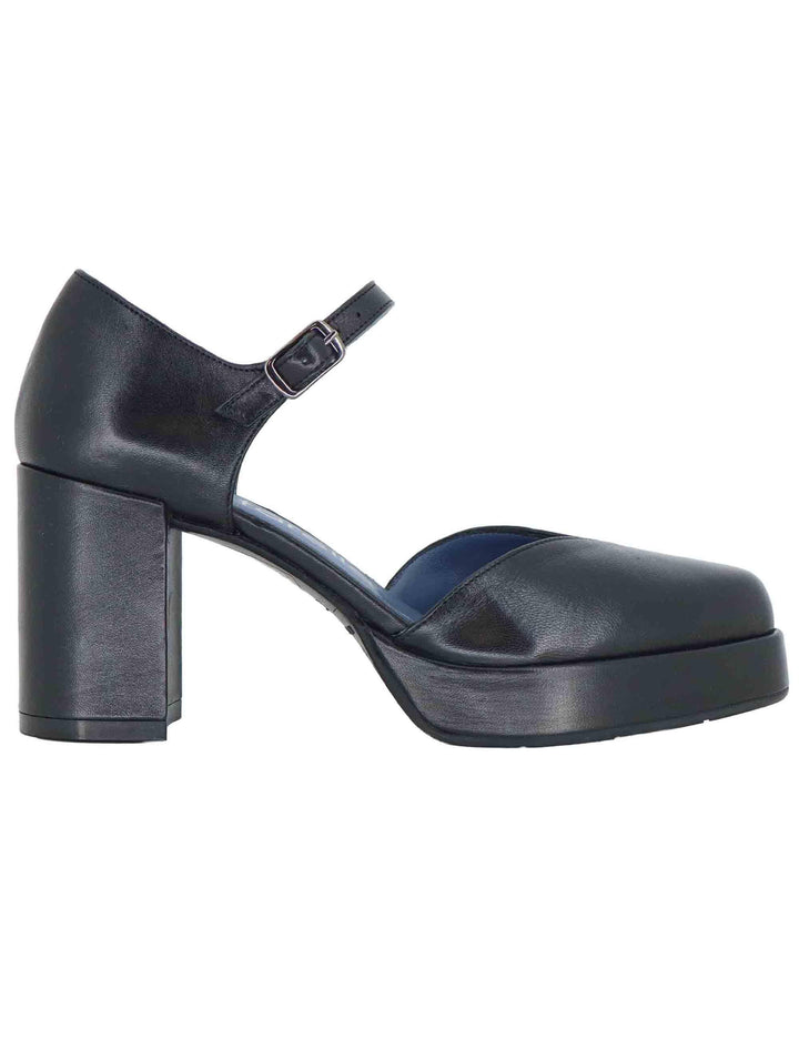 Decollete donna in pelle nera con tacco alto e plateau SP2346 001 Spatarella 