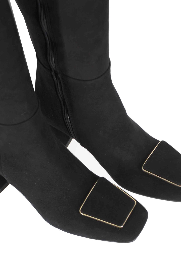 Stivali donna in camoscio nero con fibbia SP6536 001 Spatarella 