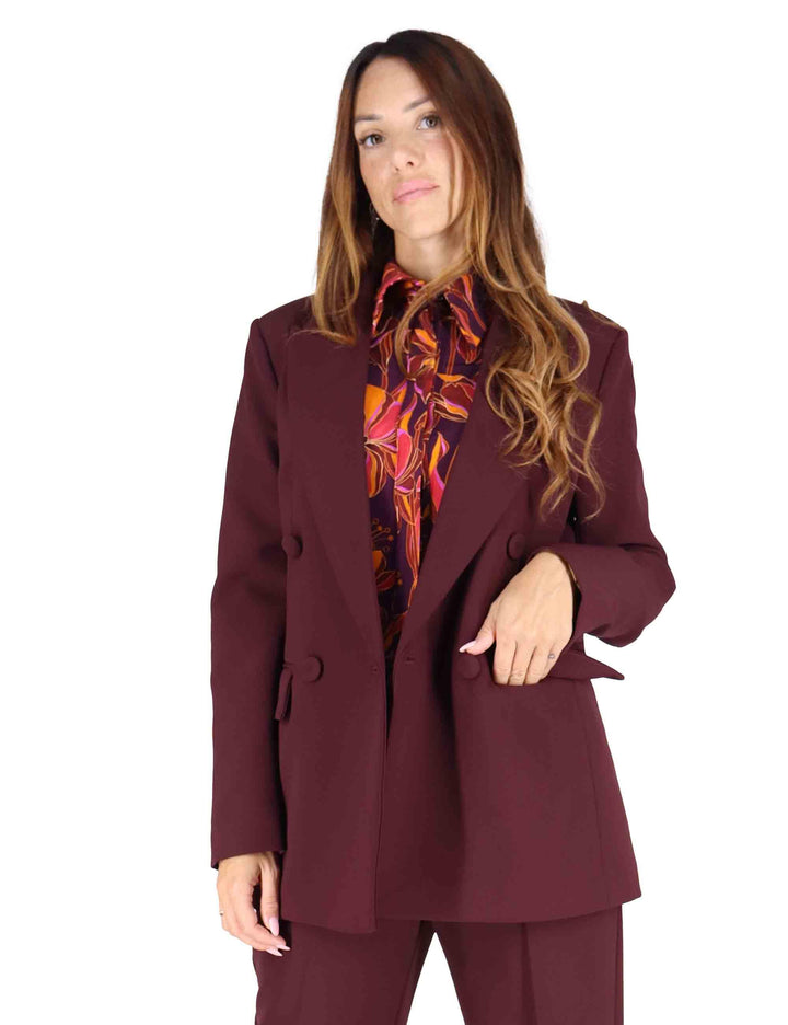 Giacche doppiopetto donna Cady in tessuto bordeaux JD647050658 50022 Maliparmi 