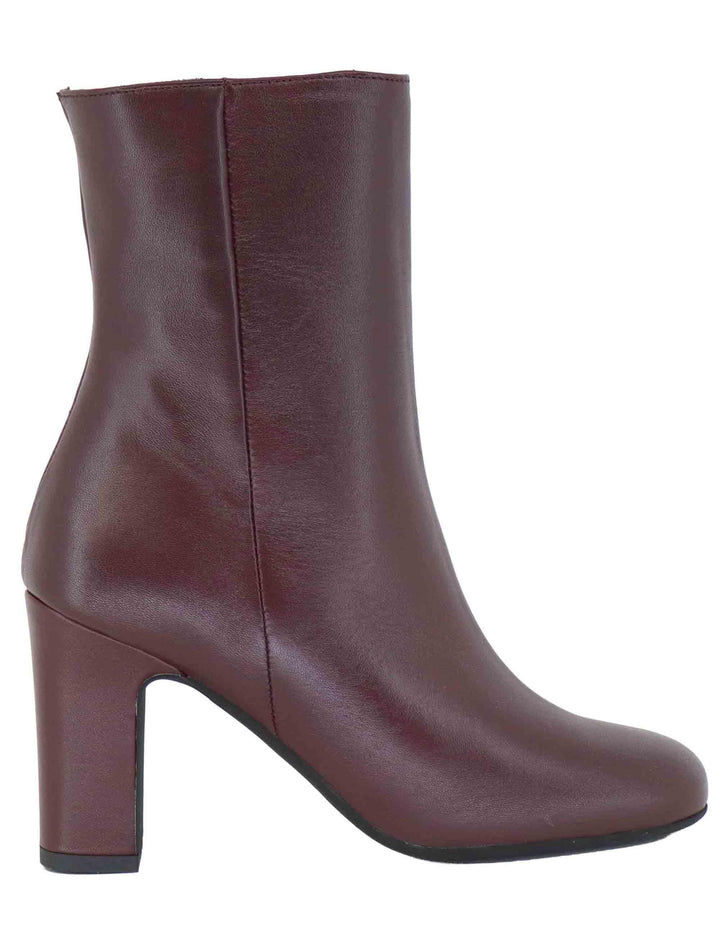Stivaletti donna in pelle bordeaux tacco alto 3351 016 Les Venues 