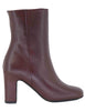 Bottines en cuir bordeaux à talons hauts pour femme 3351 016