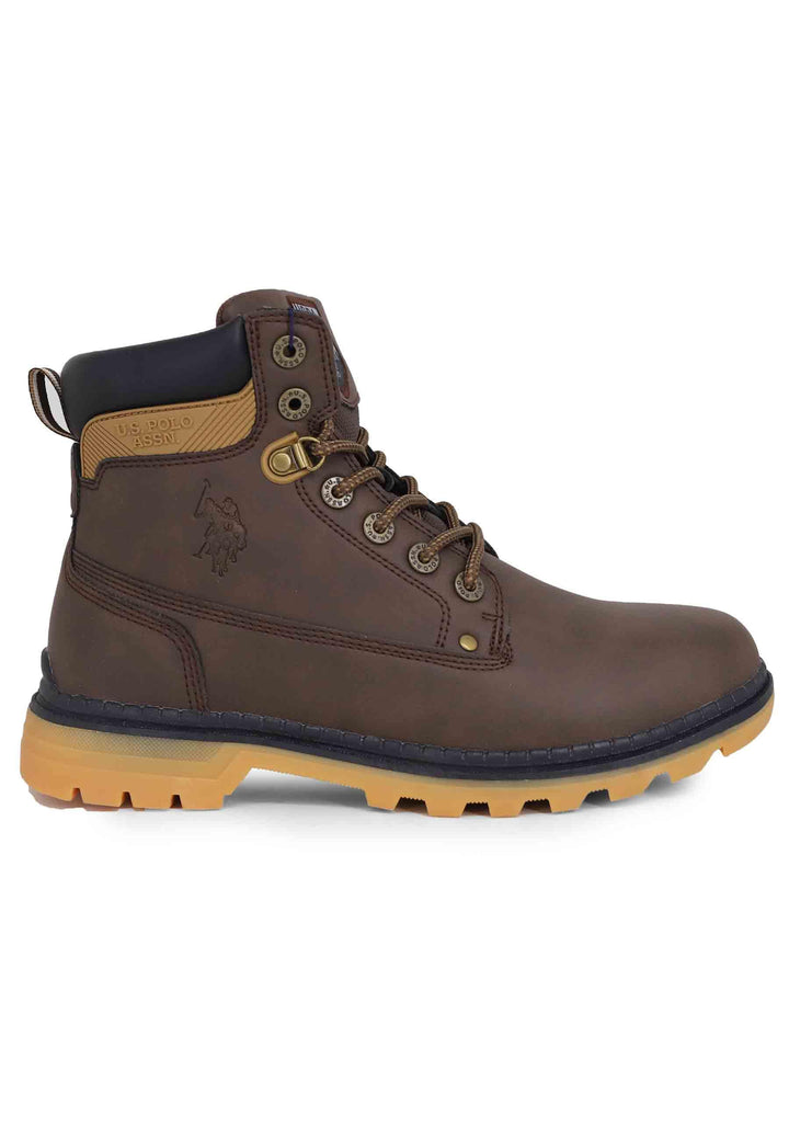 Stivaletti anfibi uomo in eco pelle testa di moro con suola carrarmato ZIGGY002A DBR001 U.S. Polo Assn. 