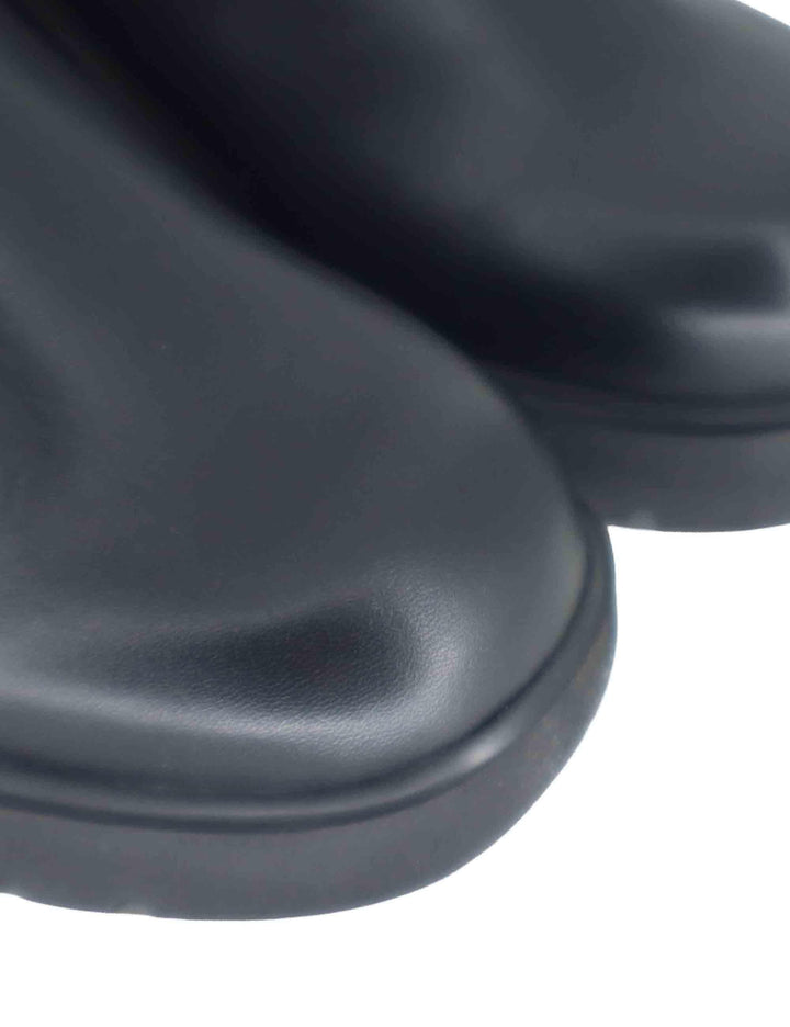 Stivaletti donna in pelle nera con suola in gomma JAVITO STT BLACK Unisa 