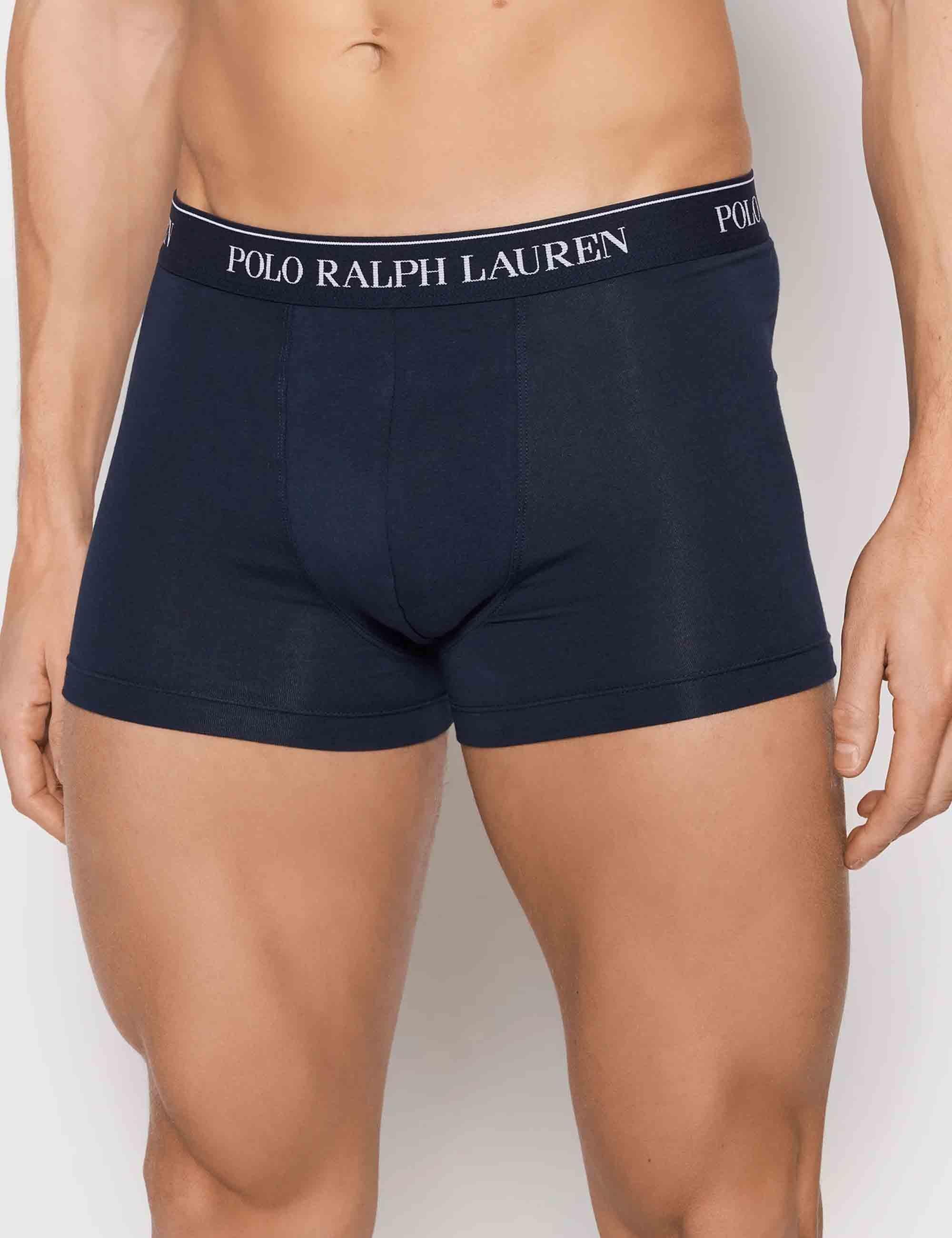 Boxer in puro cotone blu con elastico Set di 3 714835885004 NVY Polo Ralph Lauren 