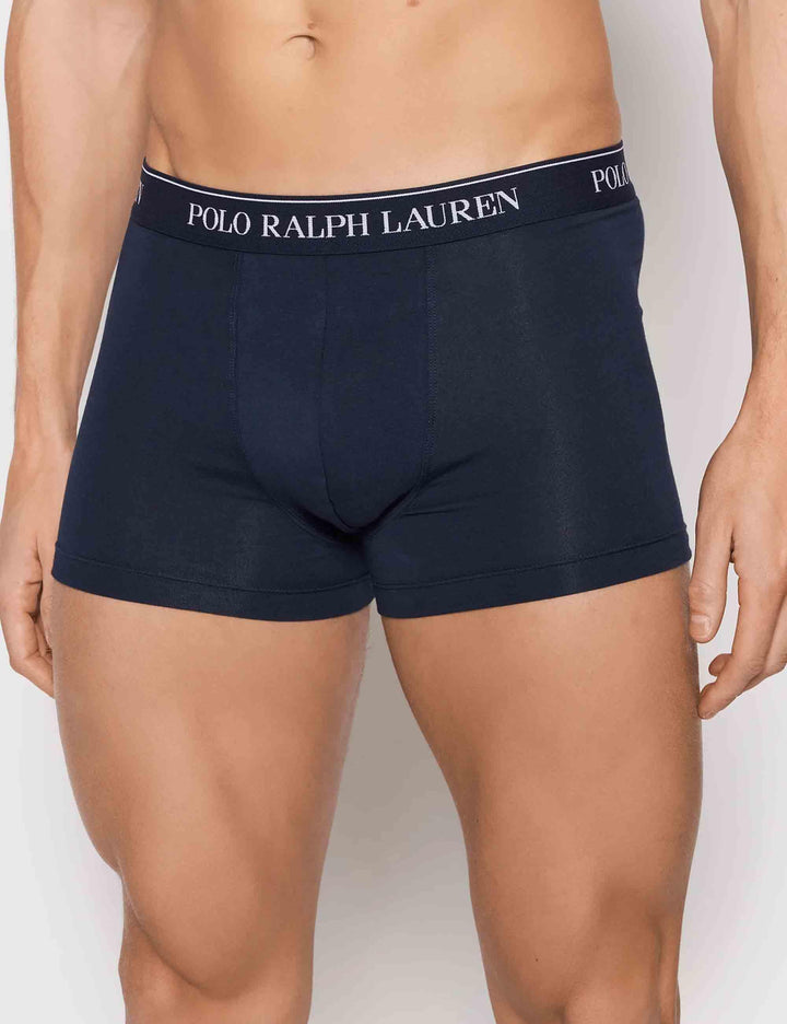 Boxer in puro cotone blu con elastico Set di 3 714835885004 NVY Polo Ralph Lauren 