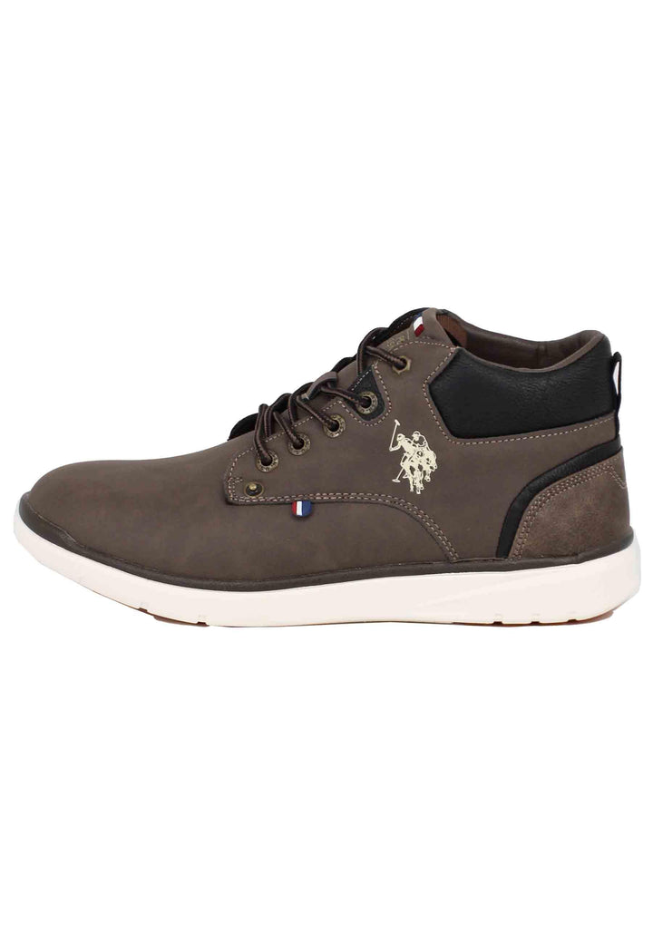 Stivaletti uomo in eco pelle marrone con suola in gomma YGOR004A DBR003 U.S. Polo Assn. 