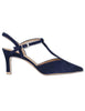 Women's LETON KS OCEAN blue suede high heel slingbacks