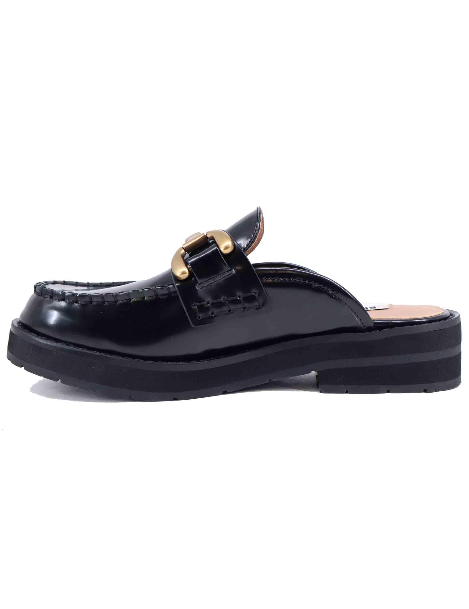 Mule donna Zagreb in vernice nera con morsetto oro 584Z16VK 03 Bibi Lou 