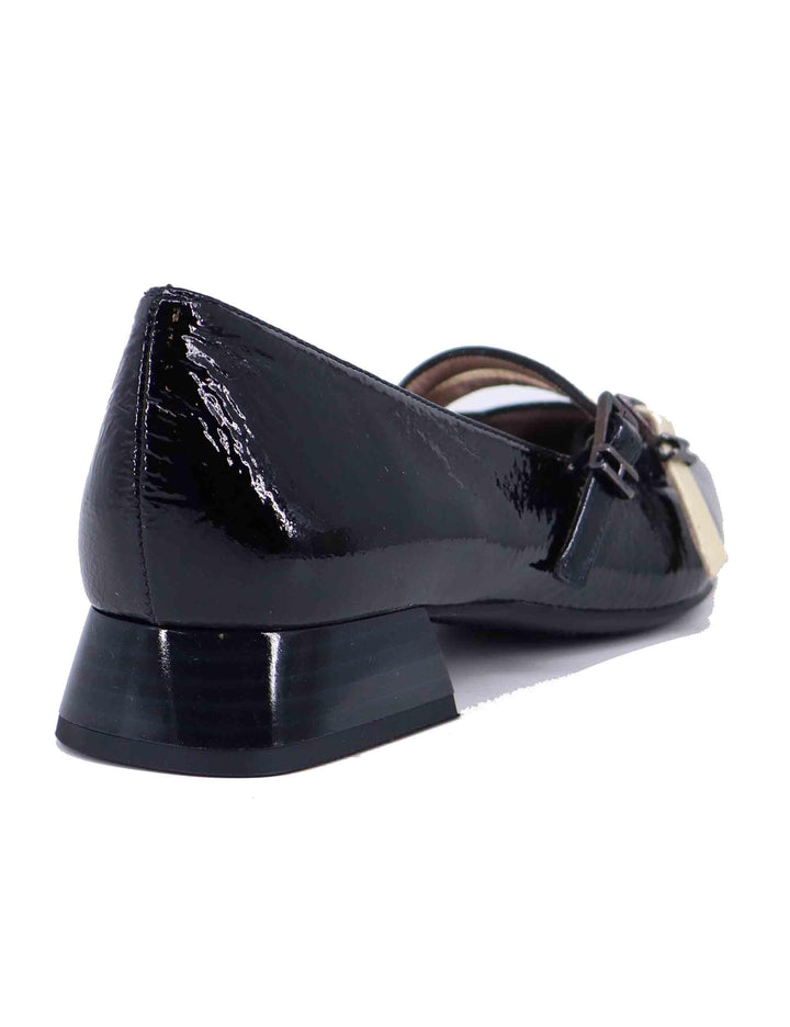 Decollete donna in pelle nera tacco basso BHI243567 C003 Hispanitas 