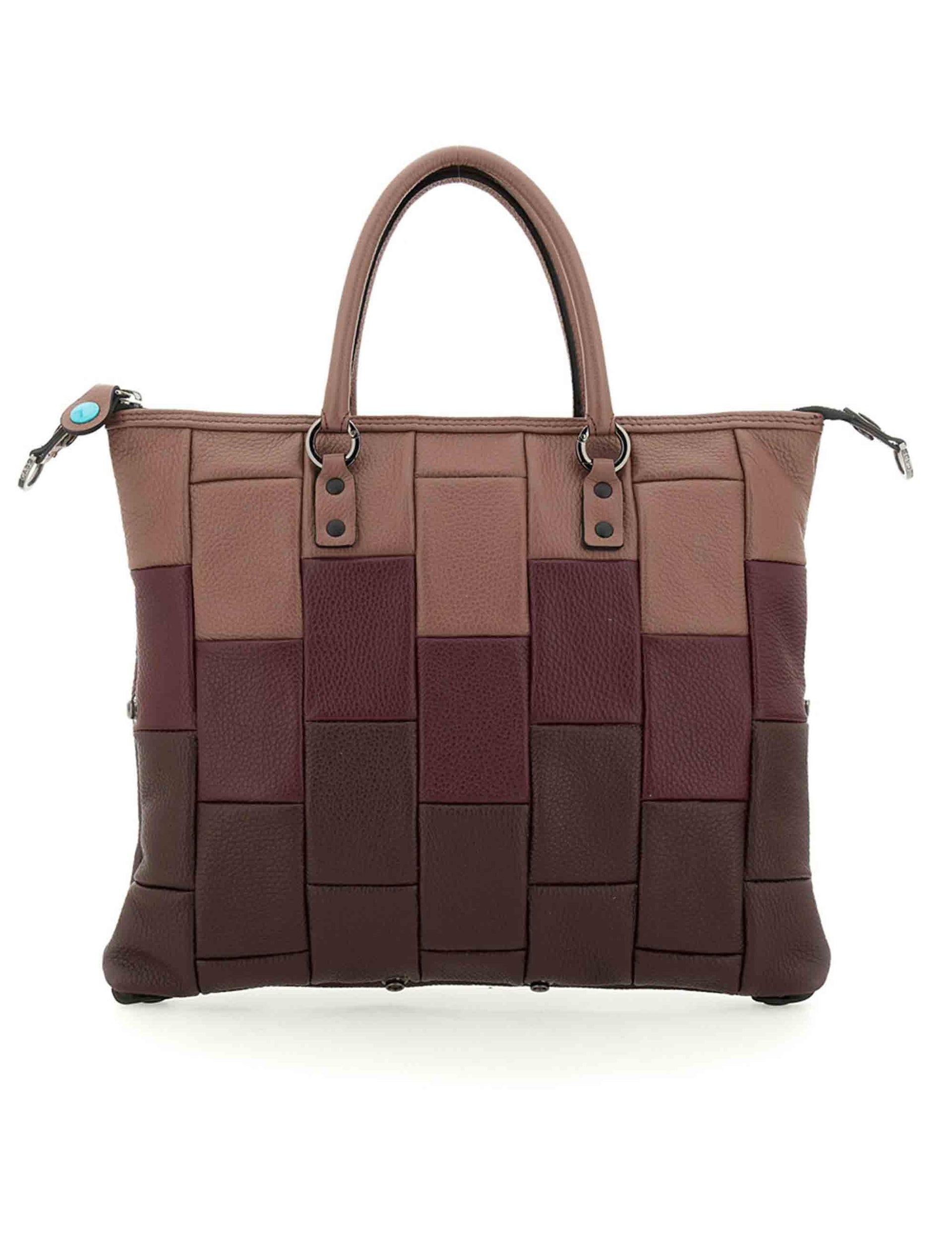 Borse donna G3 Plus in pelle cuoio e bordeaux con doppie tracolle G000033T2 X2884 F1945 Gabs 