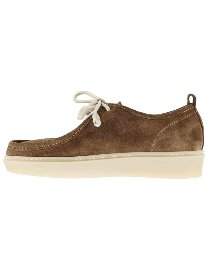 Stringate uomo in camoscio cuoio con suola in gomma GUM 2 014 Rogal's 
