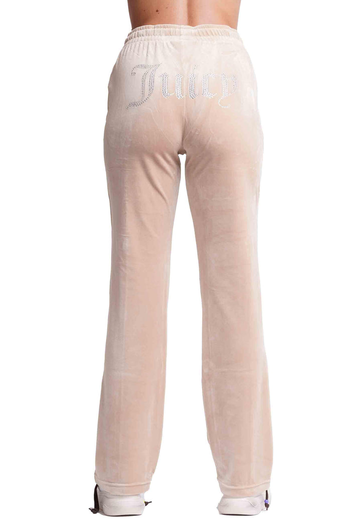 Pantaloni donna Diamond in velluto beige con strass VEJH70047WPF J64 Juicy Couture 