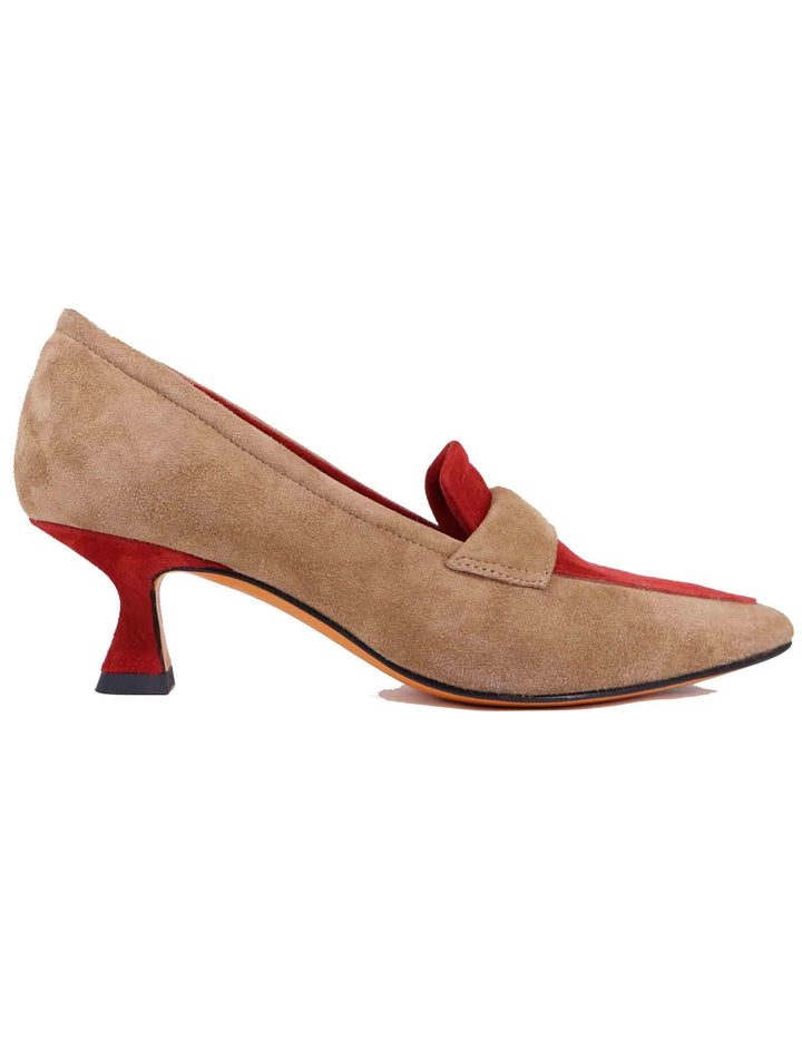 Mocassini donna in camoscio beige con punta a punta SP1077 014 Spatarella 