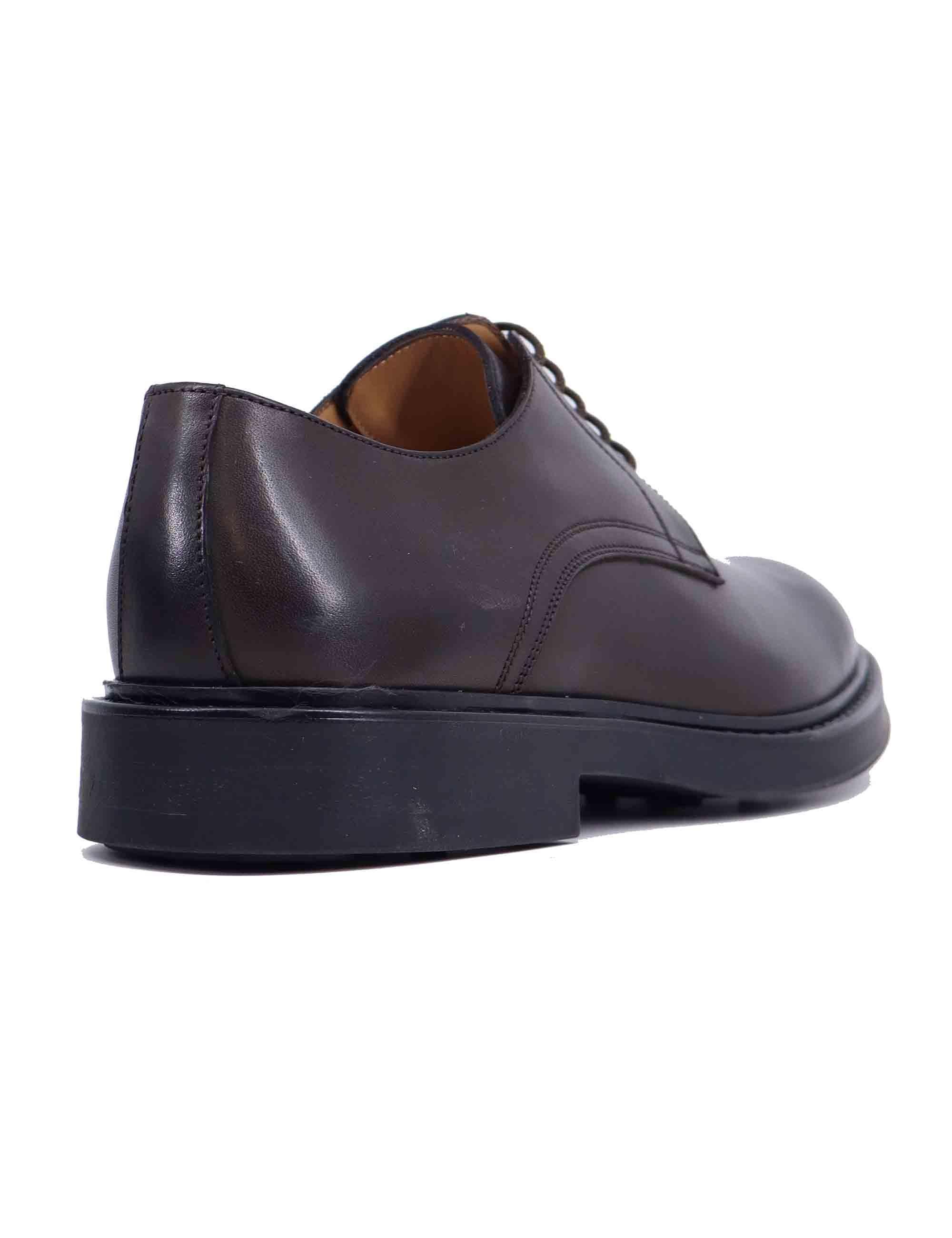 Stringate uomo in pelle marrone con suola in gomma SP02200 014 Spatarella 