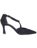 Mary Jane in black suede with oblique strap Woman A102 001