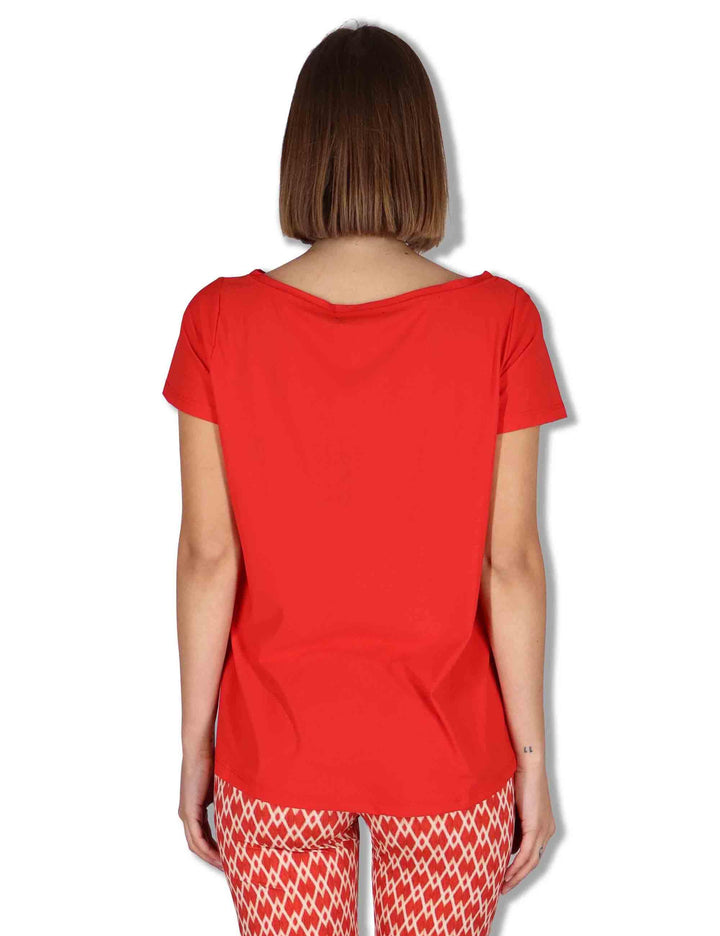 T-Shirt donna Soft in jersey rosso mezza manica JK028170210 30000 Maliparmi 