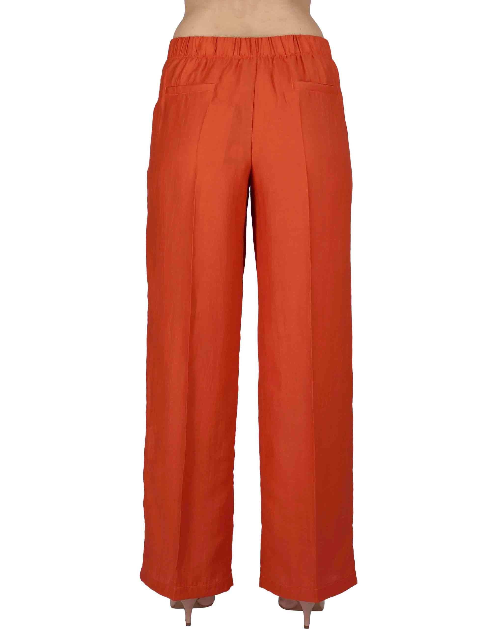 Pantaloni donna Elastic Waist Trousers in lino arancione con elastico in vita JABPN0001-F1369-1254 2520 Justmine 