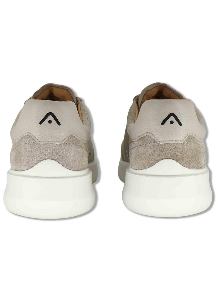 Sneakers uomo Hover in camoscio taupe con elastici e suola alta in gomma 13721A 7338AM Ambitious 