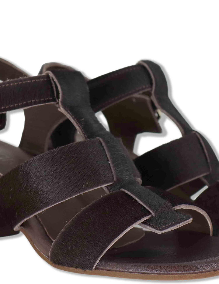 Sandali donna in pelle testa di moro con fasce e cinturino alla caviglia SP8212 014 Spatarella 