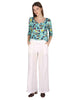 Pantaloni Elastic Waist Trousers in lino off white Donna JABPN0001-F1369-1254 85