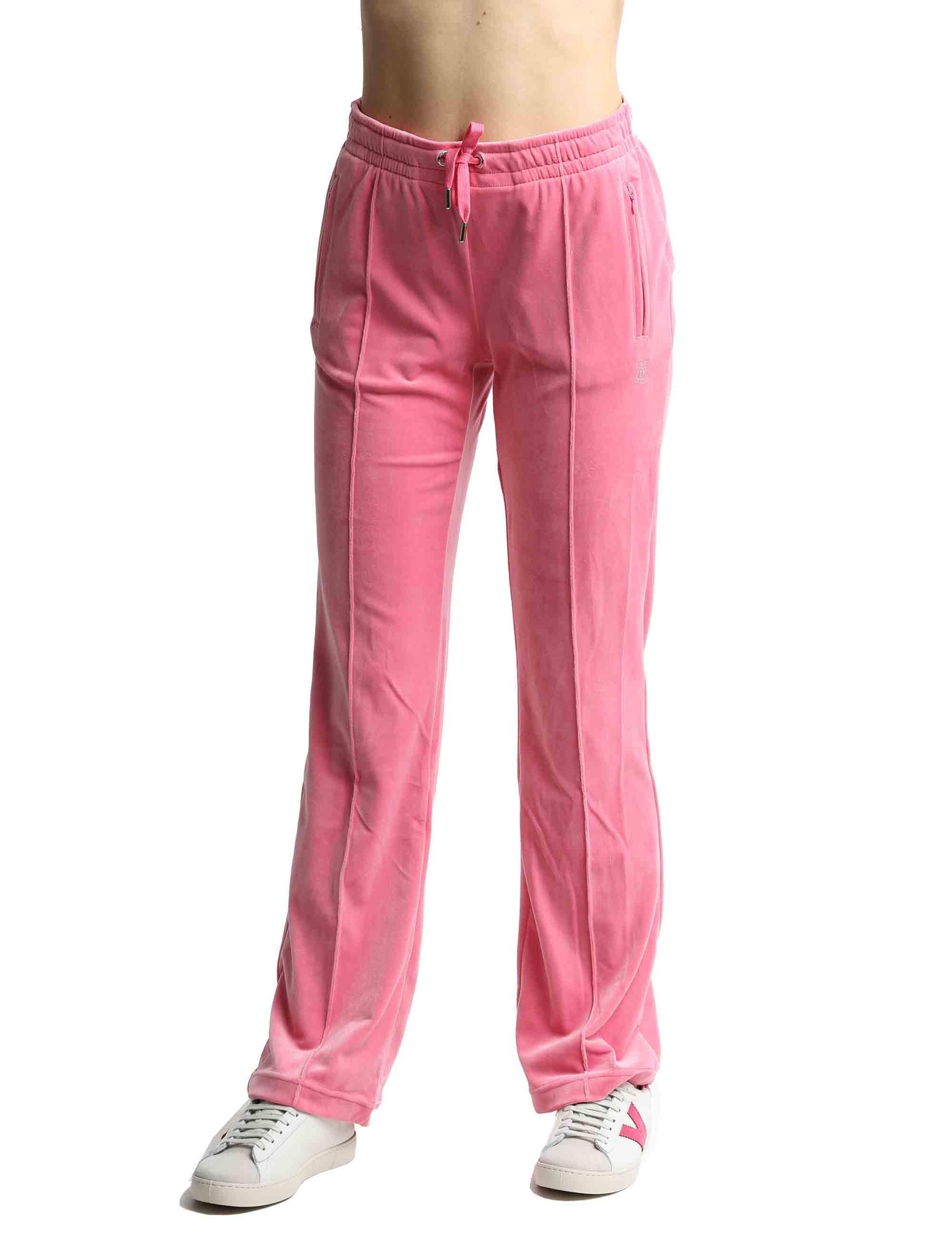 Pantaloni tuta donna Tina in tessuto rosa con strass VEJH70047WPF J99 Juicy Couture 