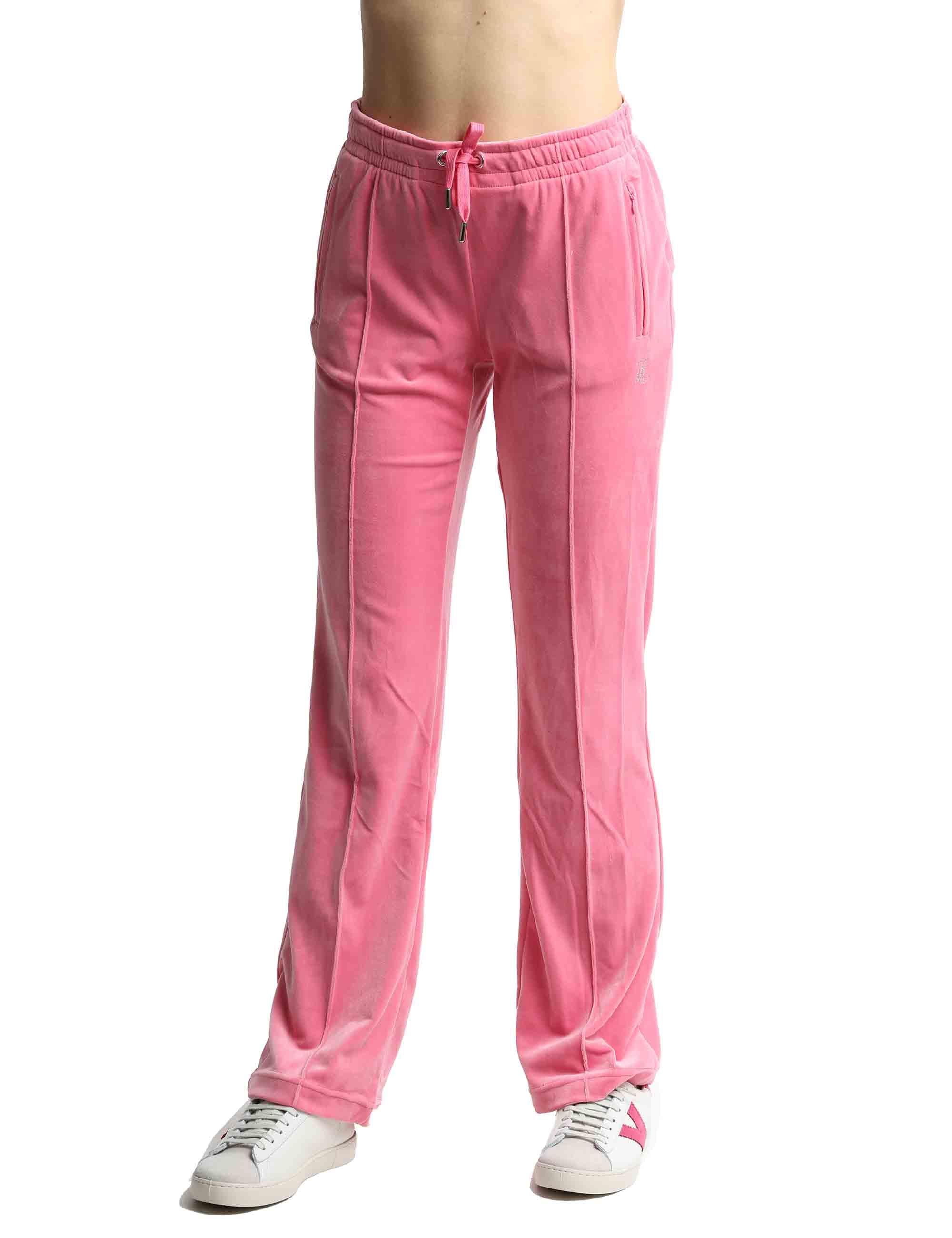 Pantaloni tuta donna Tina in tessuto rosa con strass VEJH70047WPF J99 Juicy Couture 