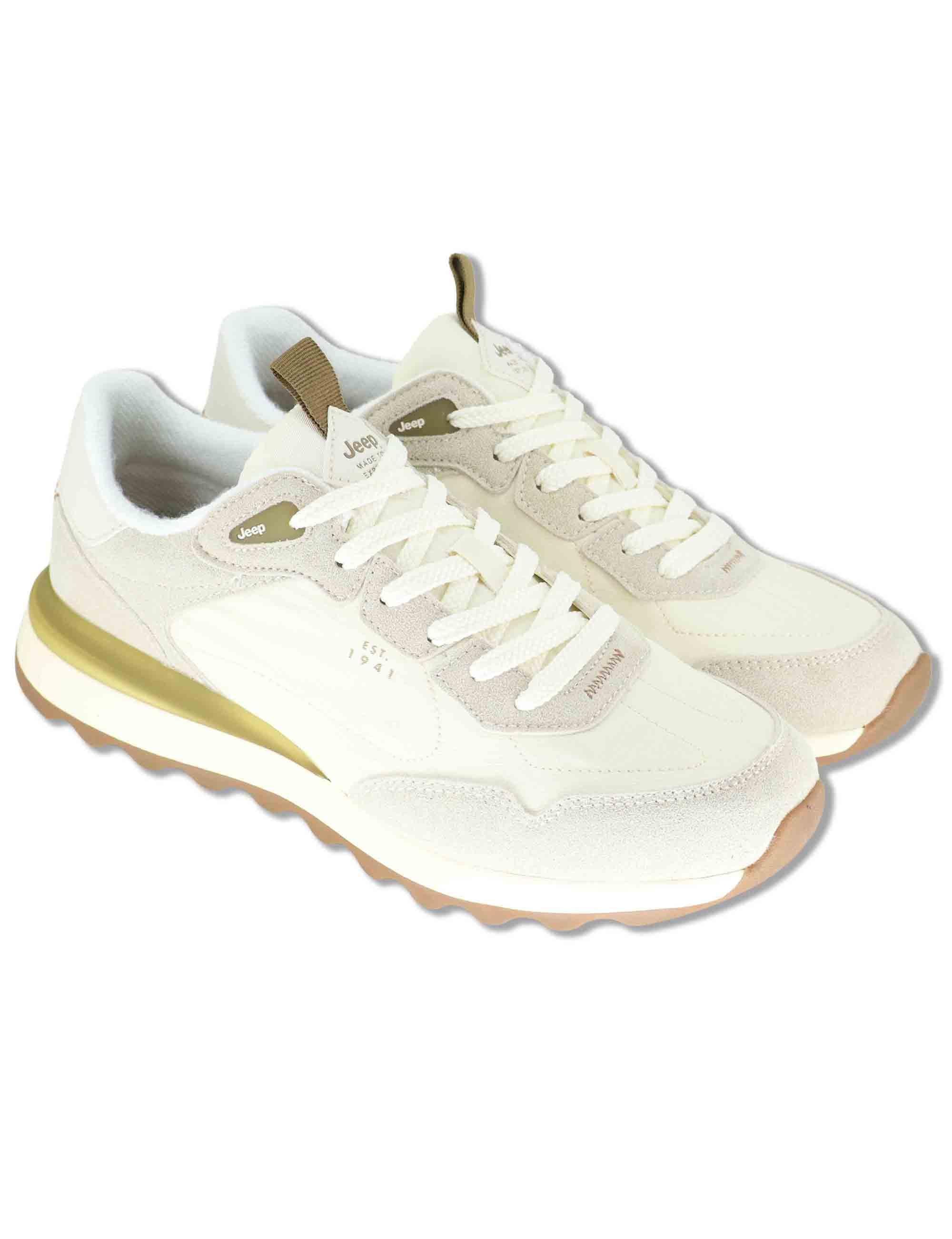 Sneakers uomo Jara in pelle e nylon off white con suola leggera JM61020A 098 Jeep 