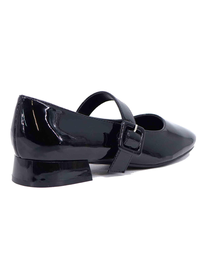Ballerine donna in vernice nera con tacco basso T120A5603007 001 Exe 