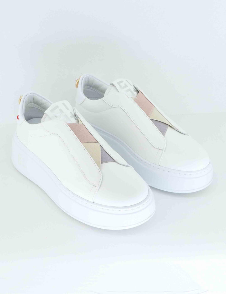 Sneakers donna in pelle bianco NILA 01 Gio + 