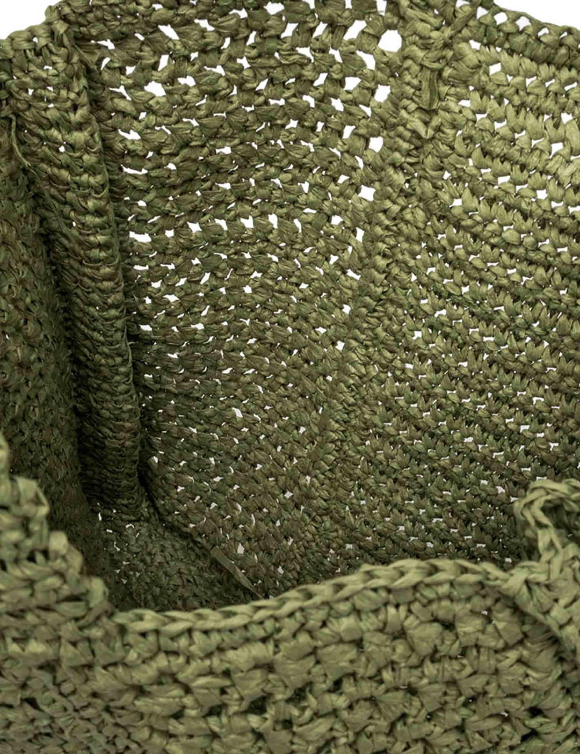 Borse Shopper donna Nefili in paglia verde con manico e chiusura in pelle BS11955 COMM STR-CRCH 11730 Gianni Chiarini 