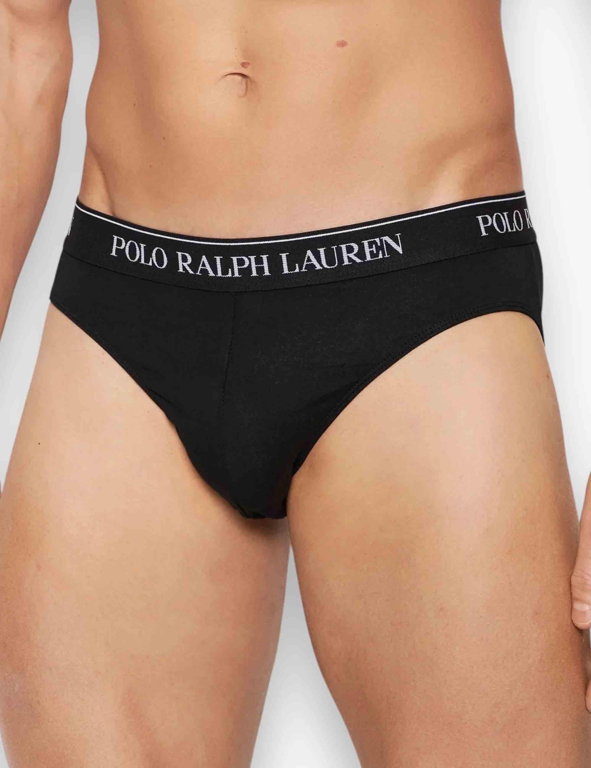 Slip in puro cotone multicolor con elastico Set di 3 714835884003 WHITE/BLK/GRY Polo Ralph Lauren 
