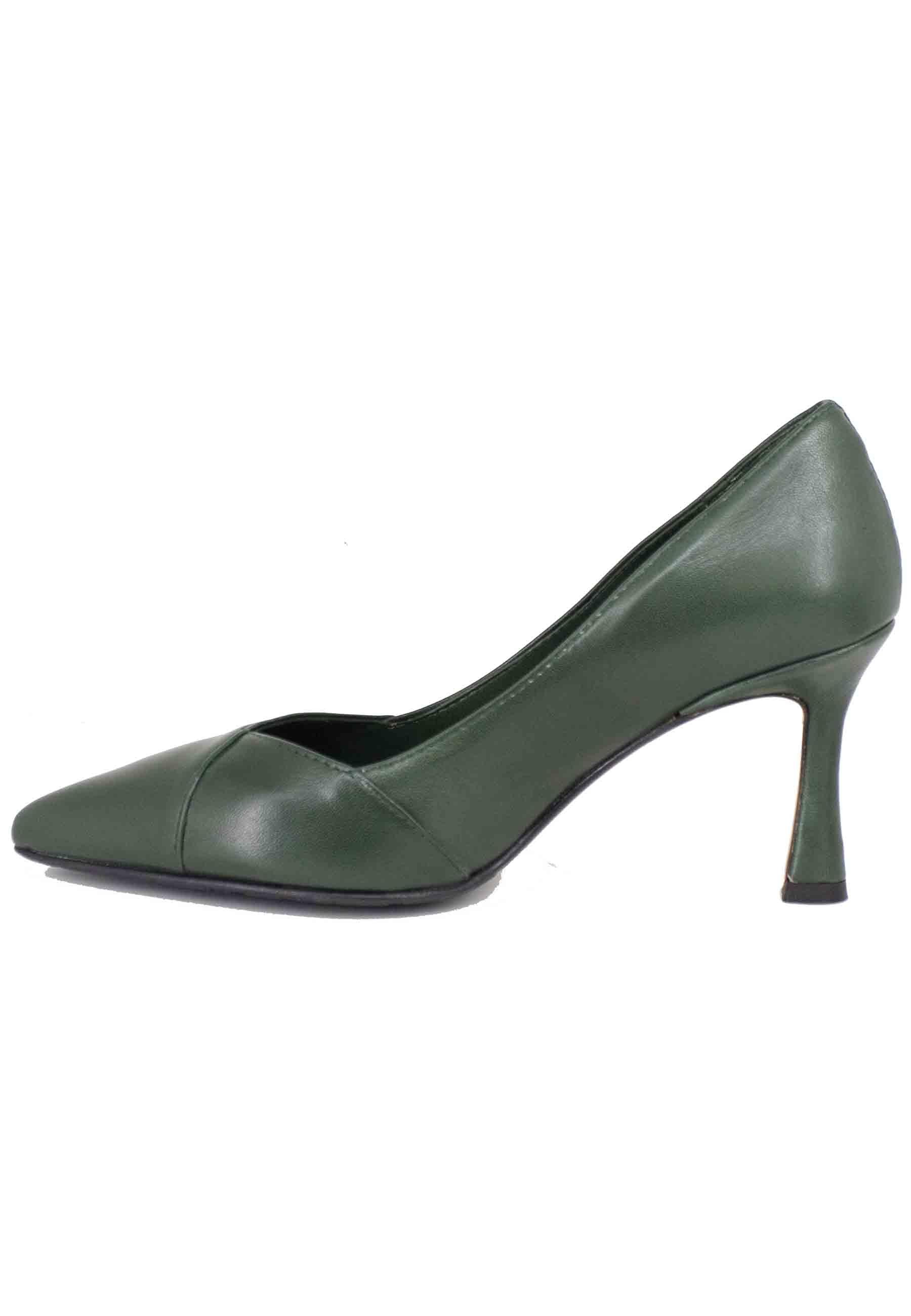 Decollete donna in pelle verde tacco alto DE1594/RT 50 L'Arianna 