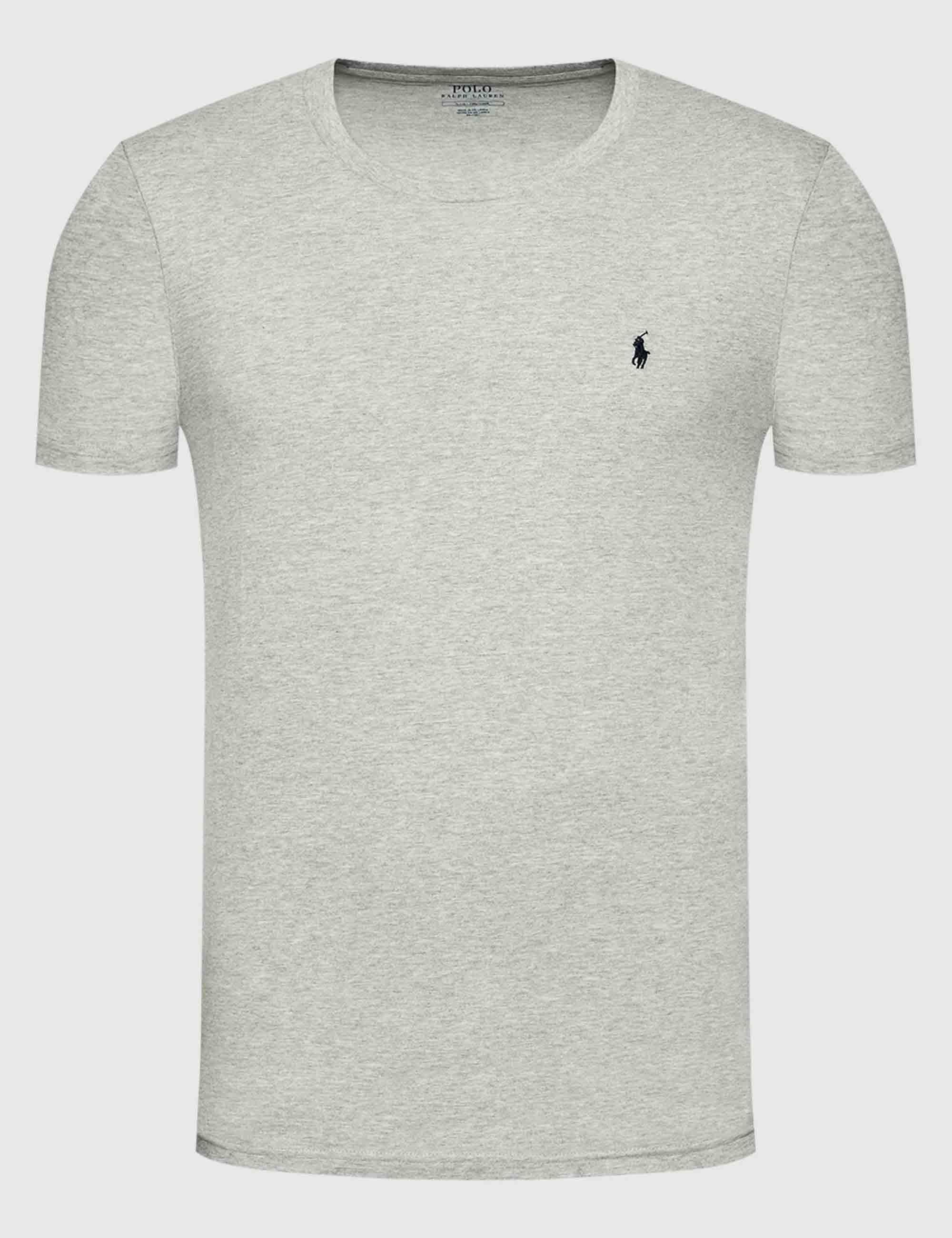 T-shirt uomo Sle in cotone grigio con logo ricamato 714844756003 GRY Polo Ralph Lauren 