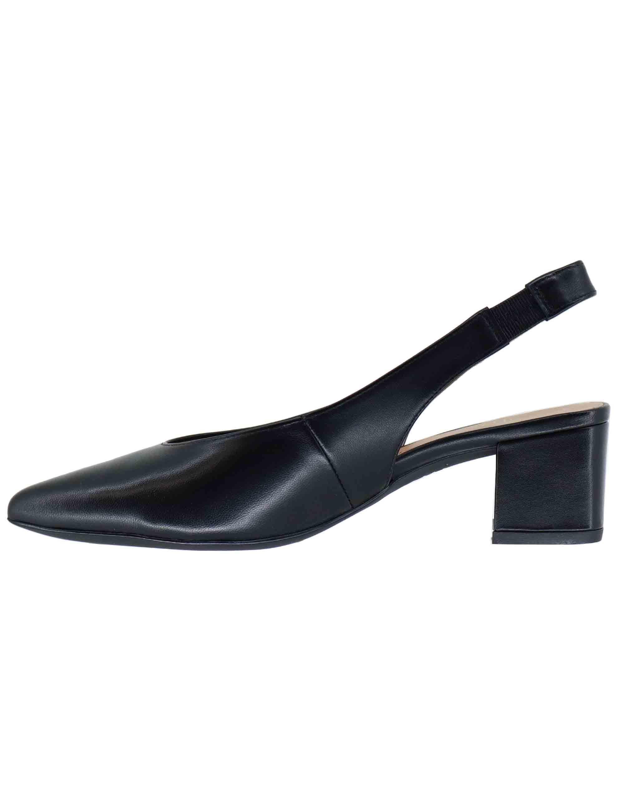 Decollete slingback donna in pelle nera JENSEN NTO_BLACK Unisa 