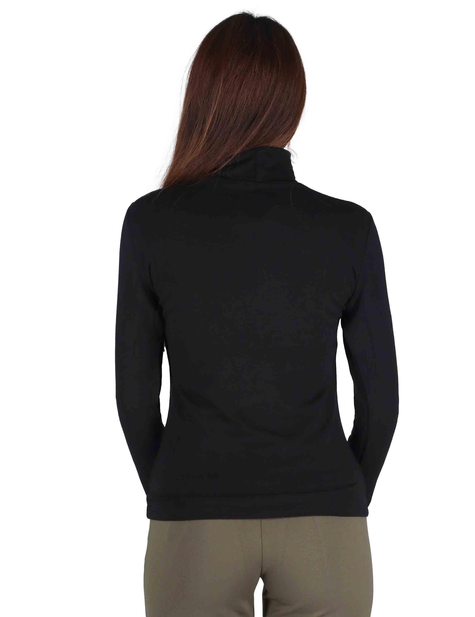 Maglioni donna in lana nera con maniche lunghe e collo alto 3W25-MINA RITEX BLACK TreBarraBi 