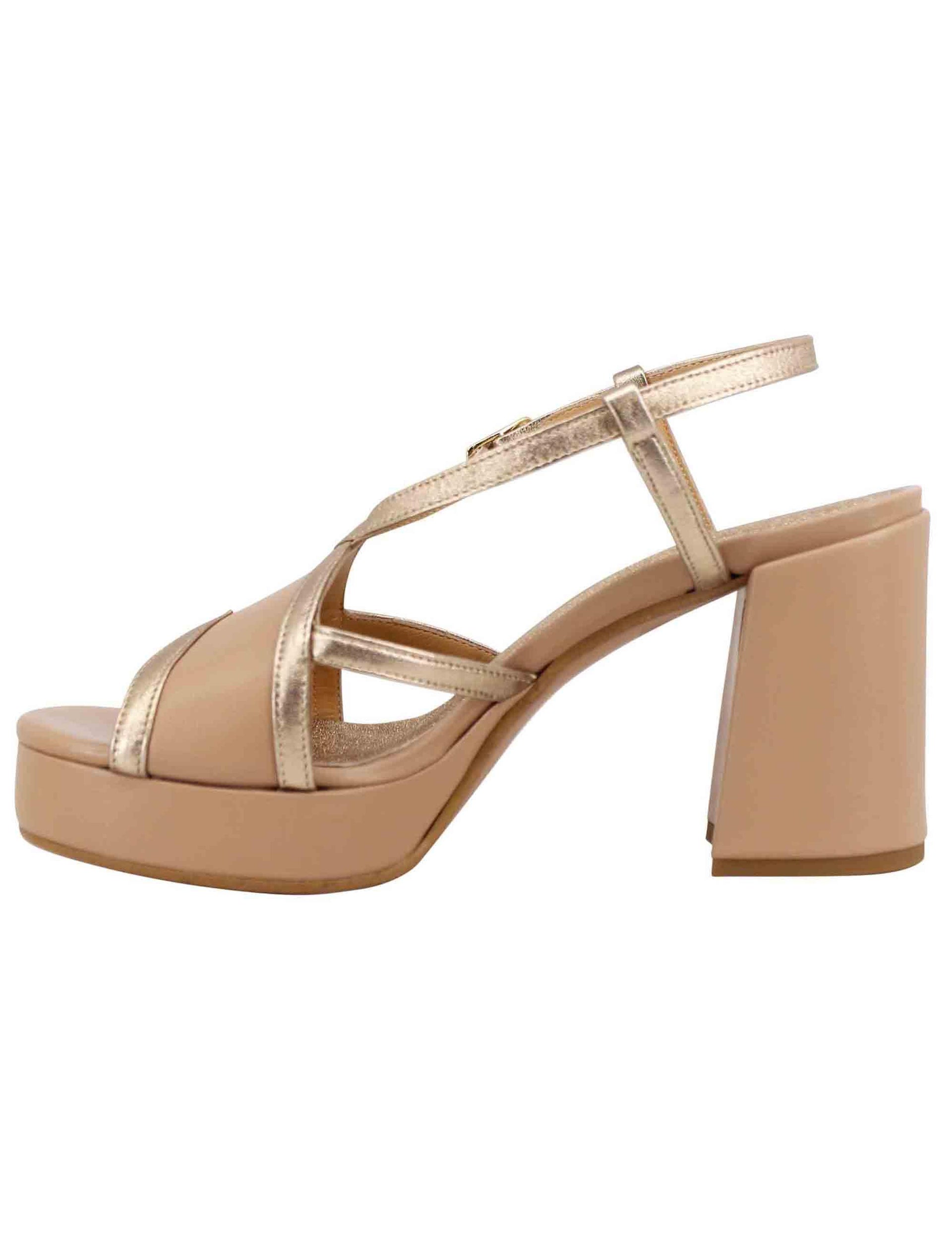Sandali slingback donna in pelle nude tacco alto e plateau SP863 300 Spatarella 