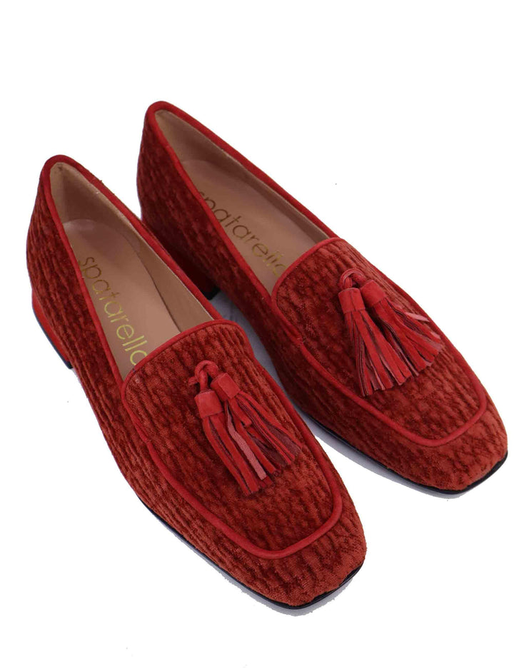 Mocassini donna in camoscio marrone con nappine SPK2603-422 425 Spatarella 