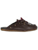 Women's brown leather mules with double laces SP91 014