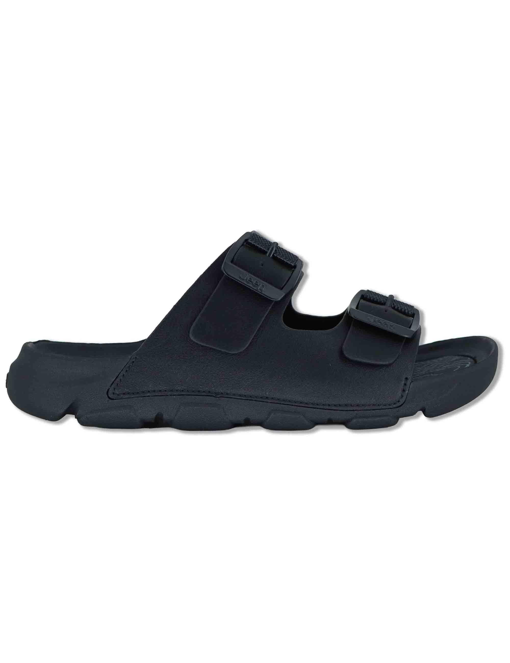 Sandali uomo Daytona in eco pelle nera con doppie fasce regolabili JM61120A 062 Jeep 