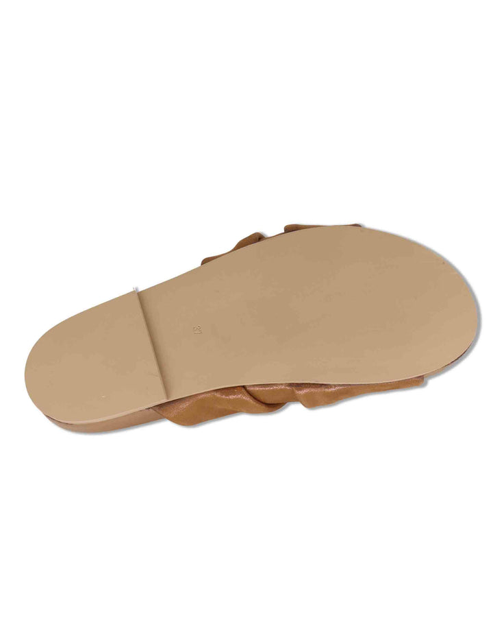 Sandali donna in tessuto oro con fussbett in pelle senza cinturini WG2401 200181 Bueno 