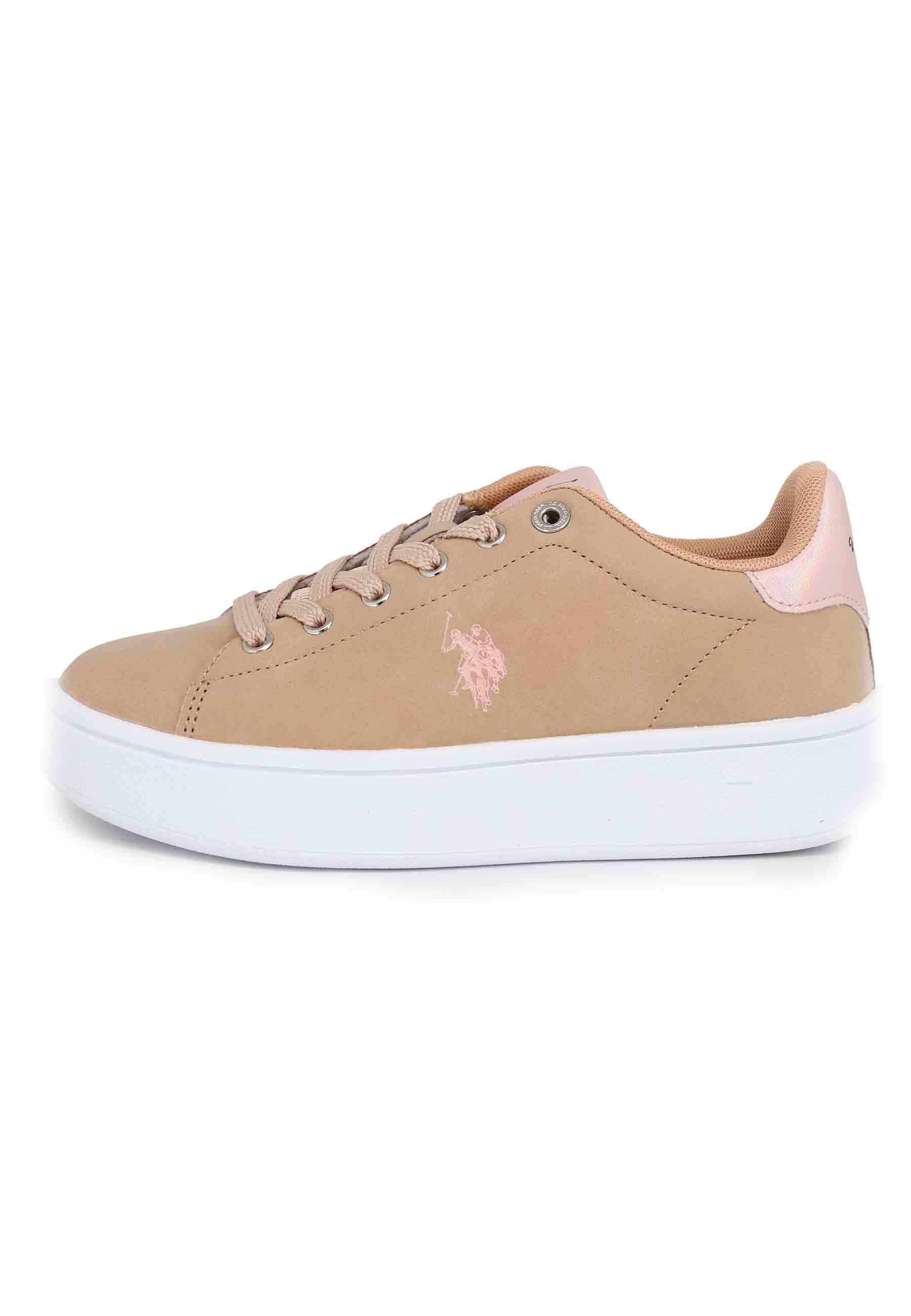 Sneakers donna in ecopelle nude MARAYA001B NUD001 U.S. Polo Assn. 