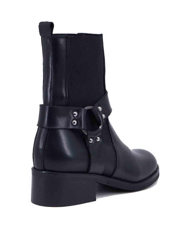 Stivaletti texani donna in pelle nera con borchie SPTRPR5005 001 Spatarella 
