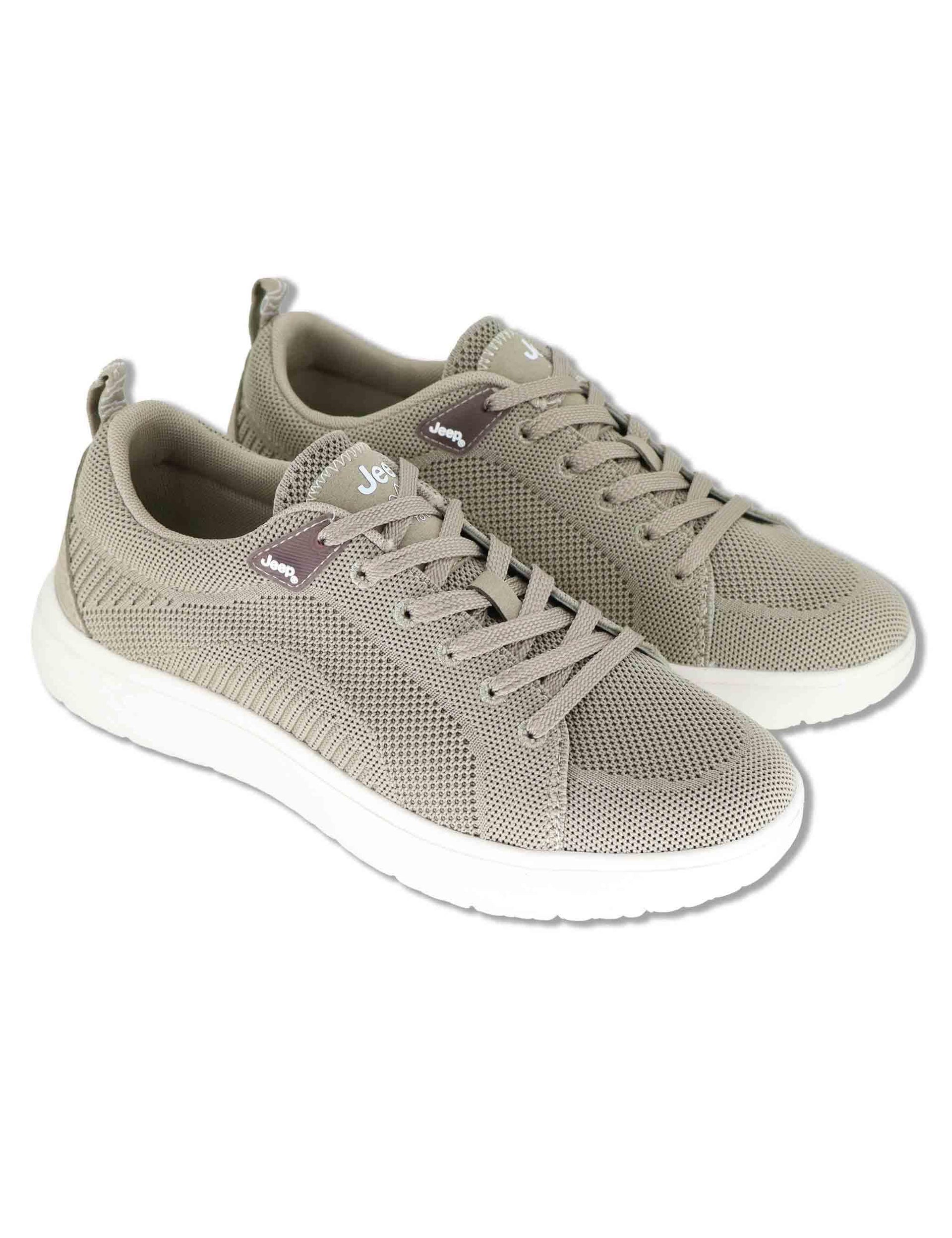 Sneakers uomo Kobi Derby in tessuto washed beige con suola in gomma JM61100A 025 Jeep 