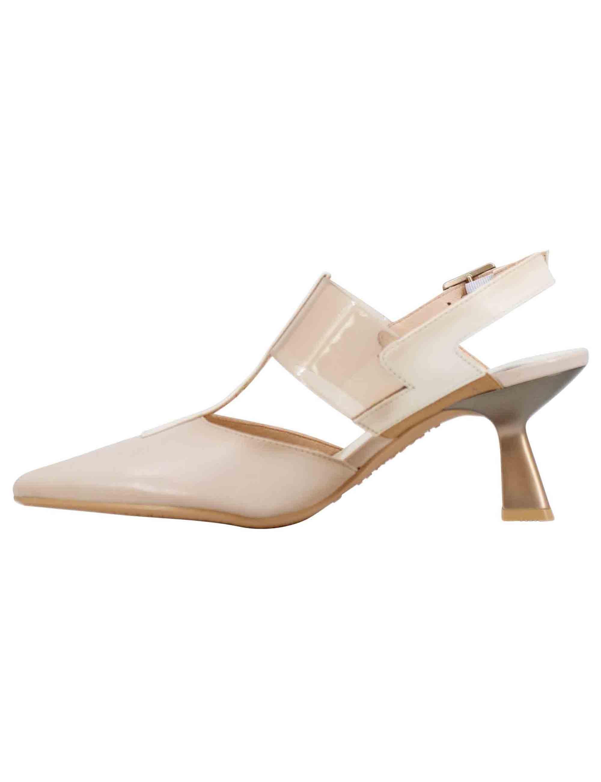 Decollete slingback donna in pelle beige con punta a punta CHV243369 C003 Hispanitas 